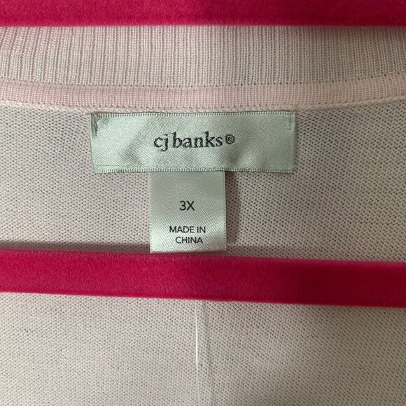 NEW CJ Banks pink elbow sleeve open front lightweight stretch cardigan sweater - Picture 6 of 10
